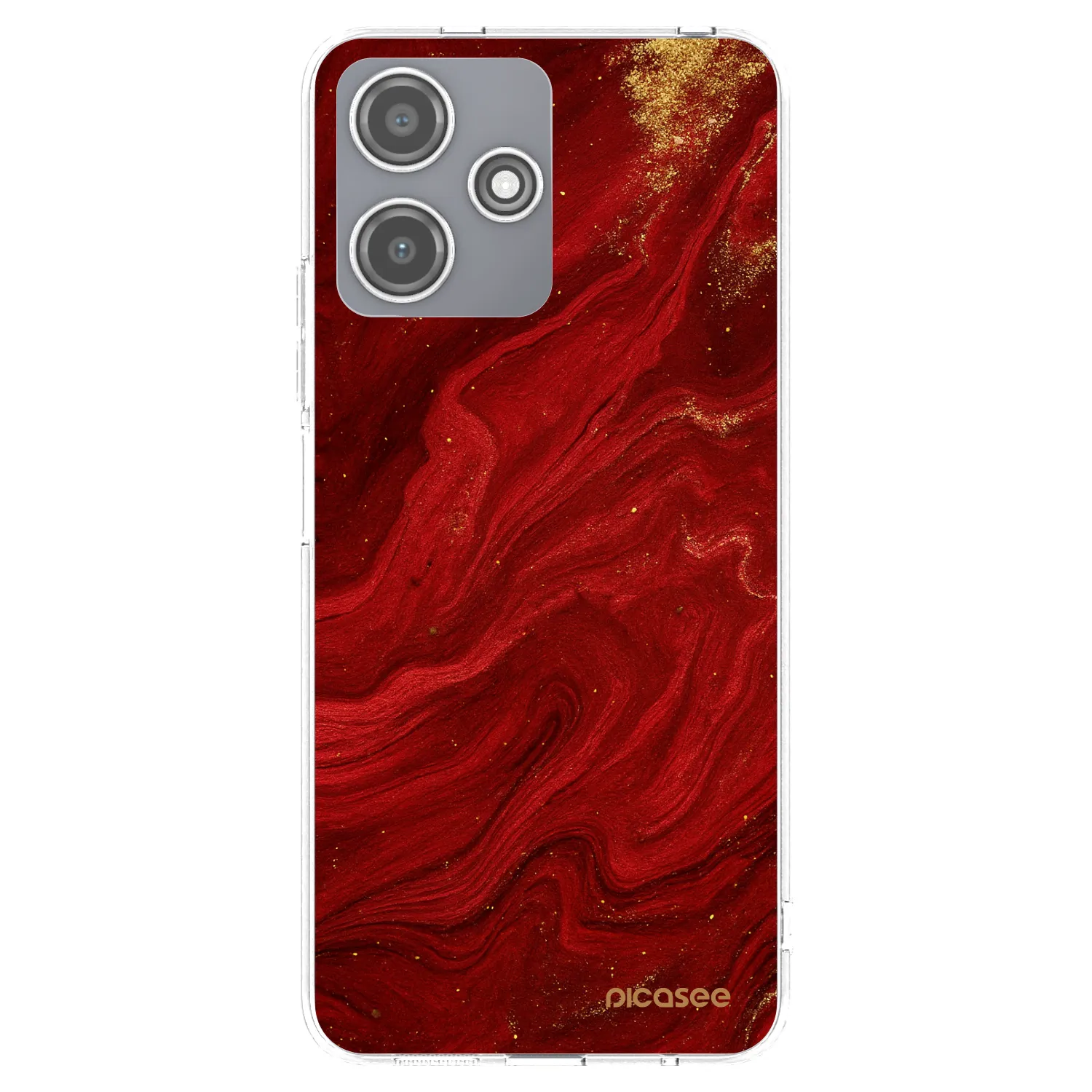 Picasee silikonový průhledný obal pro Xiaomi Redmi 12 5G - Červená
