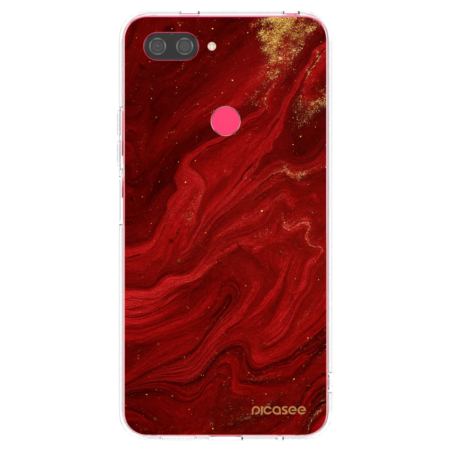 Picasee silikonový průhledný obal pro Xiaomi Mi 8 Lite - Červená