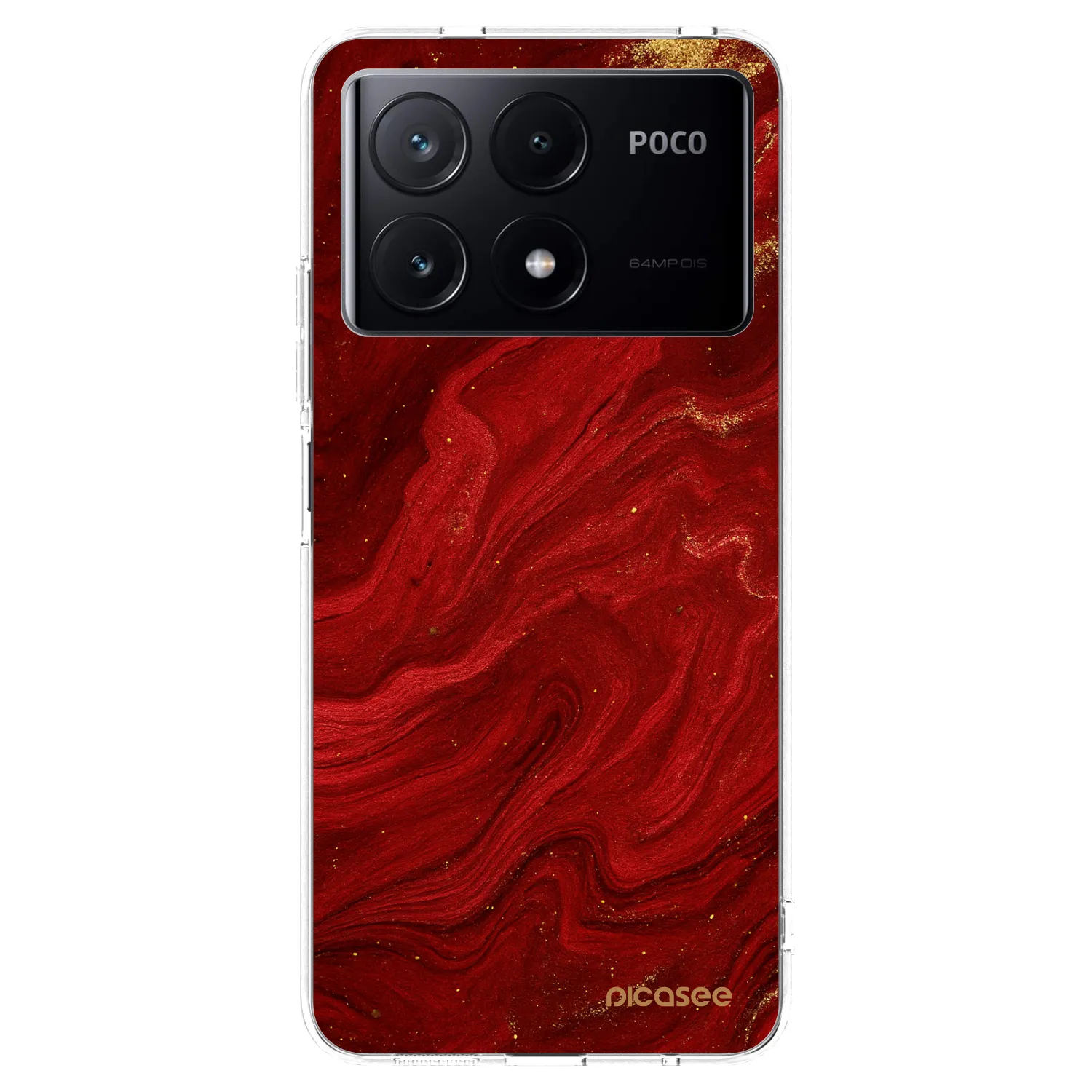 Picasee silikonový průhledný obal pro Xiaomi Poco X6 Pro - Červená