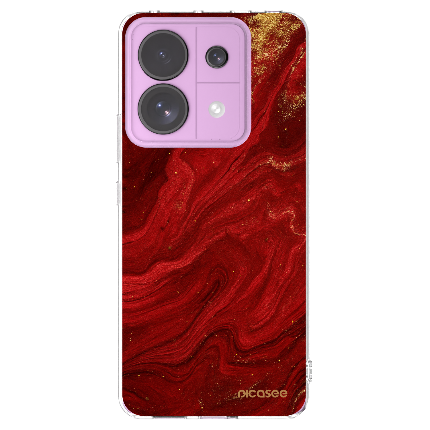 Picasee silikonový průhledný obal pro Xiaomi Redmi Note 13 Pro 5G - Červená