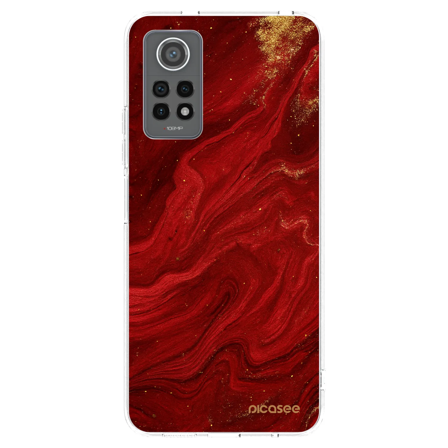 Picasee silikonový průhledný obal pro Xiaomi Redmi Note 12 Pro 4G - Červená