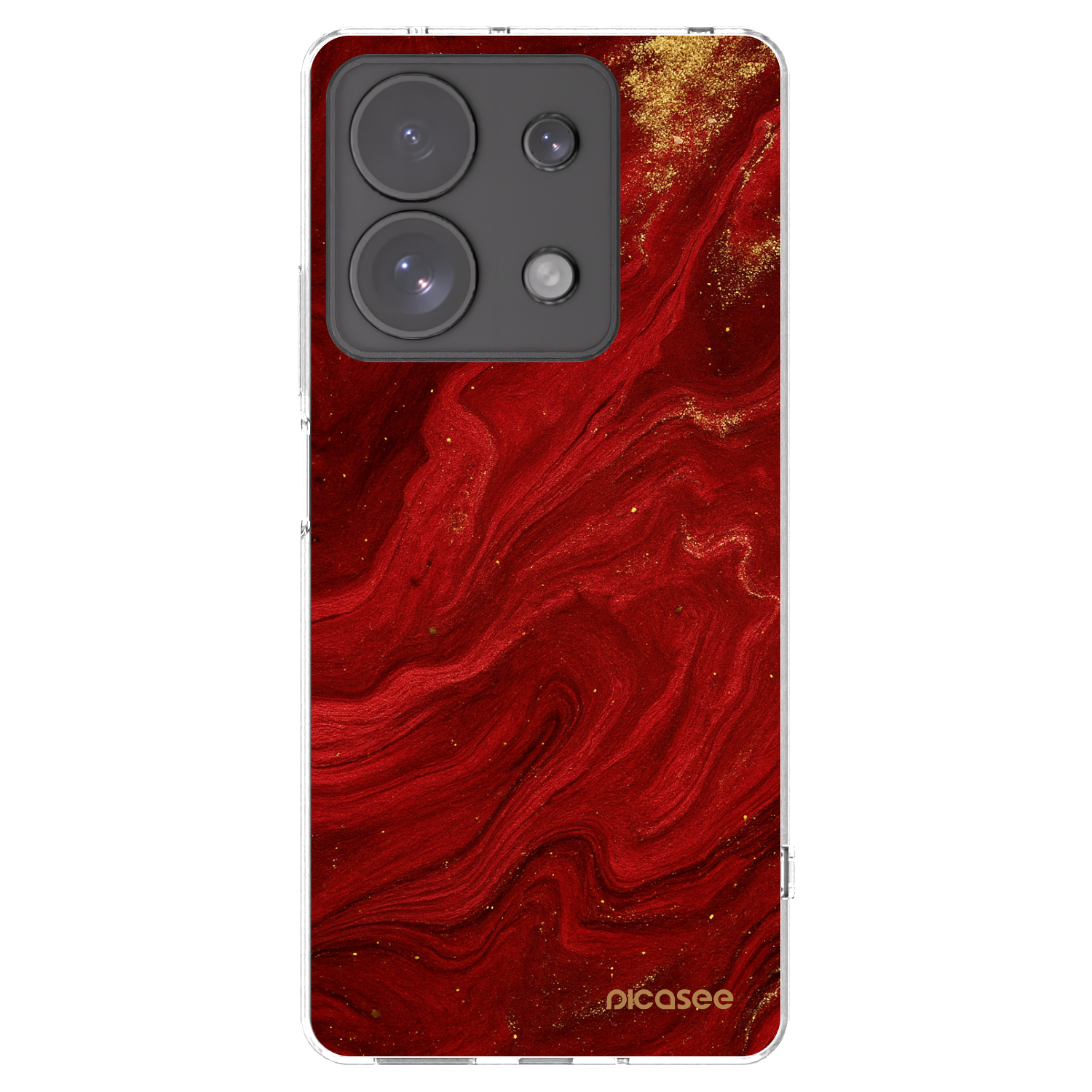 Picasee silikonový průhledný obal pro Xiaomi Redmi Note 13 Pro 4G - Červená