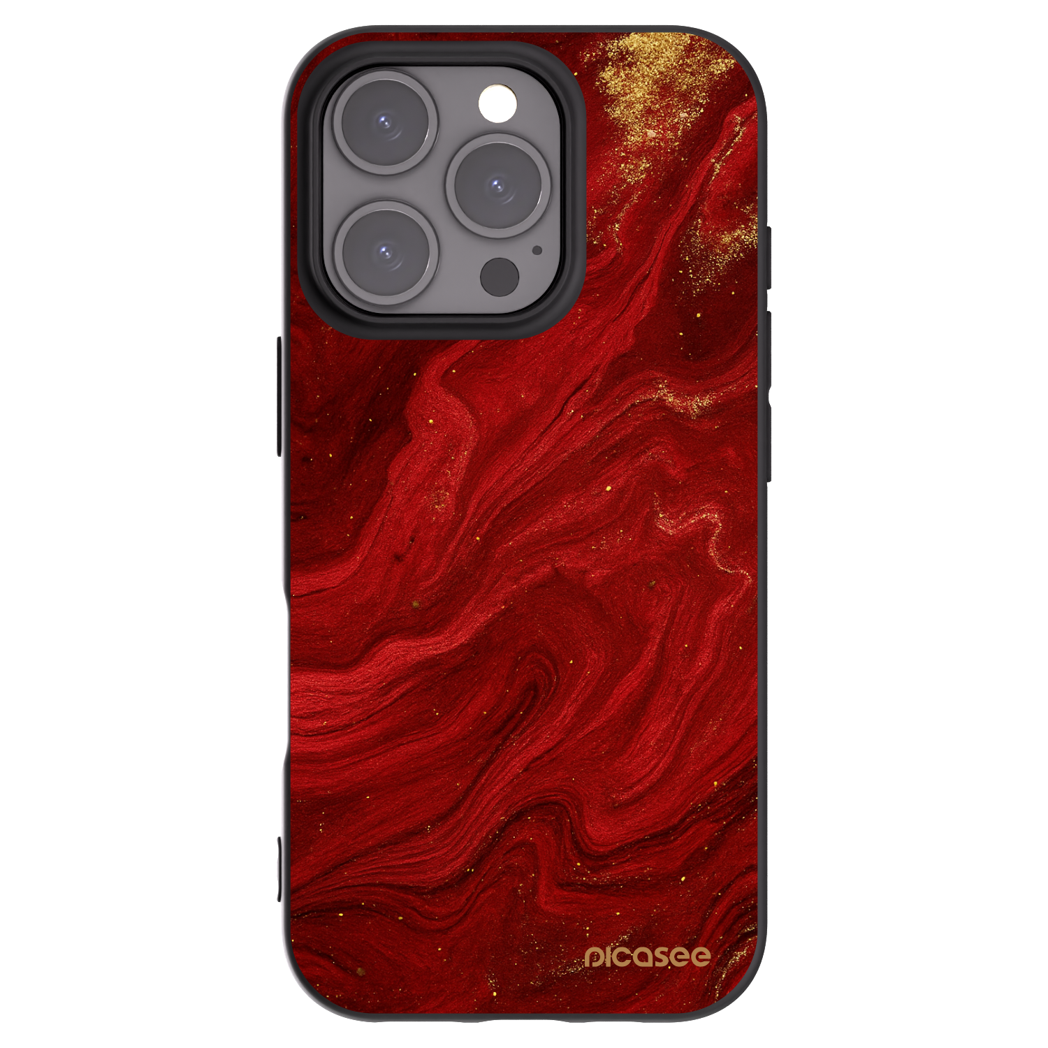 Picasee silikonový černý obal pro Apple iPhone 16 Pro - Červená