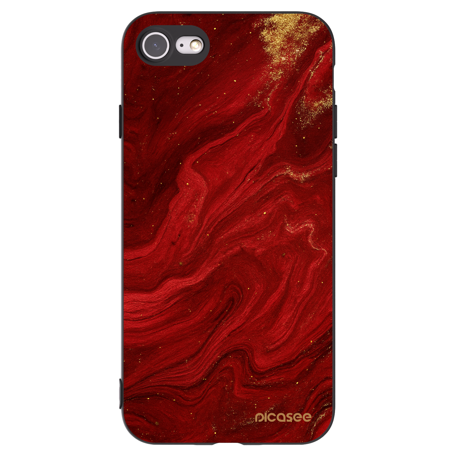 Picasee silikonový černý obal pro Apple iPhone 8 - Červená