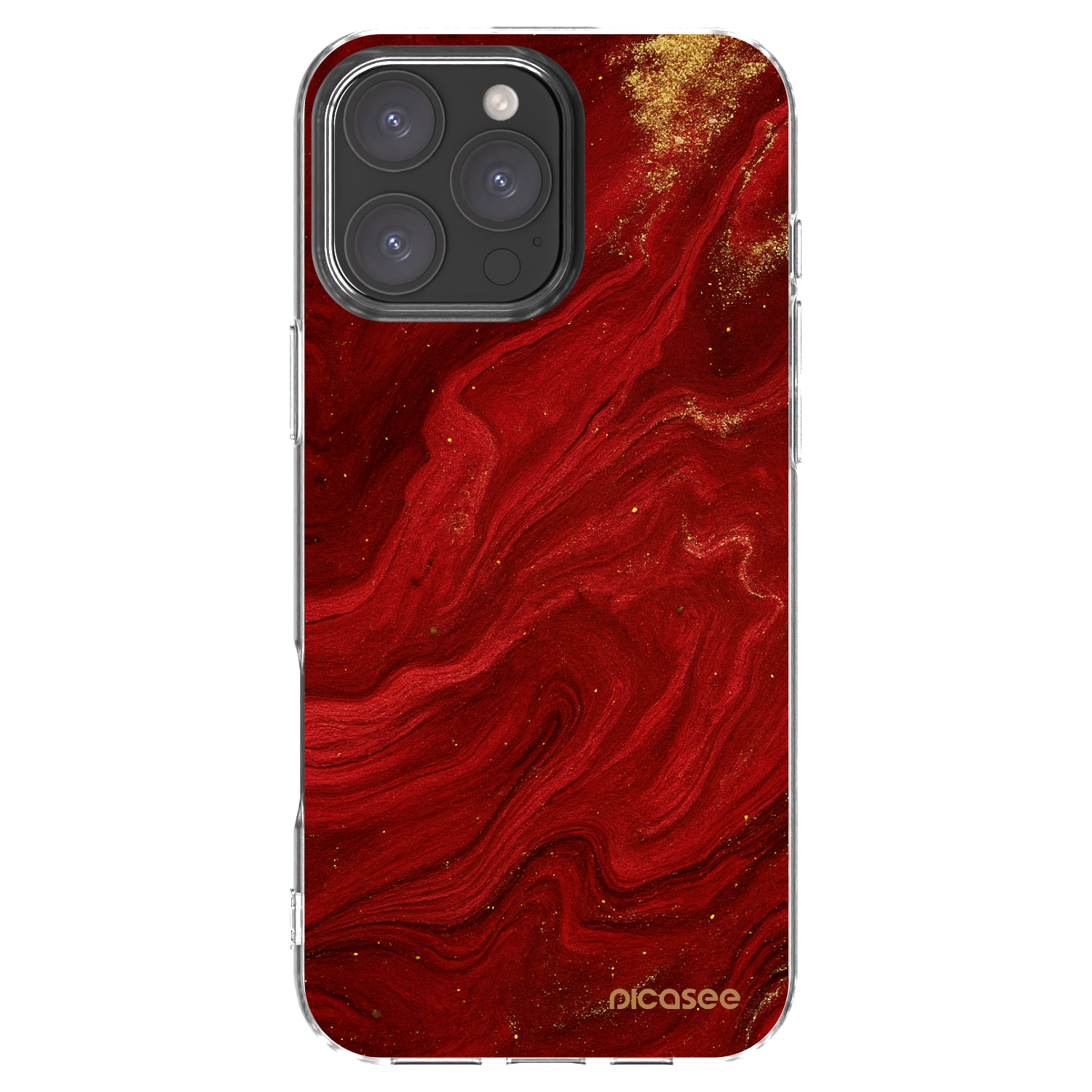 Picasee silikonový průhledný obal pro Apple iPhone 16 Pro Max - Červená