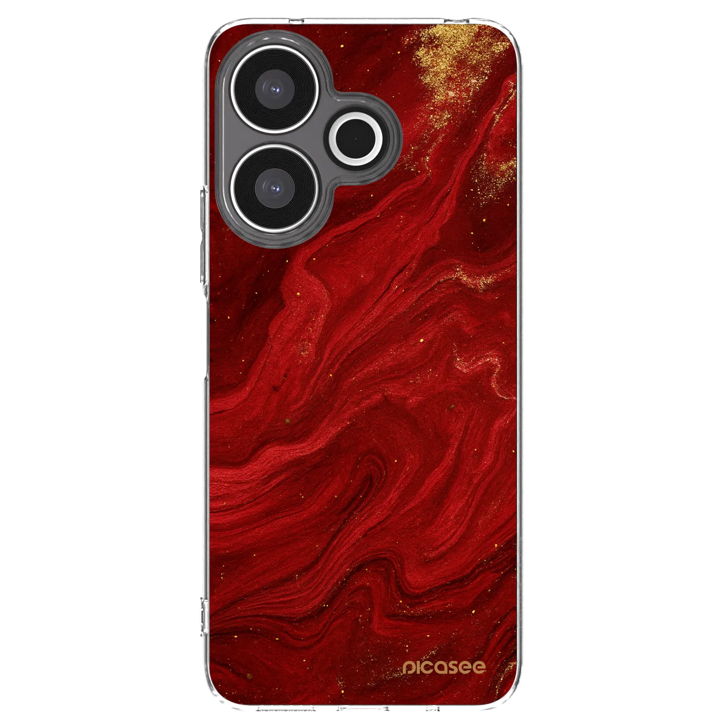 Picasee silikonový průhledný obal pro Xiaomi Redmi 13 4G - Červená