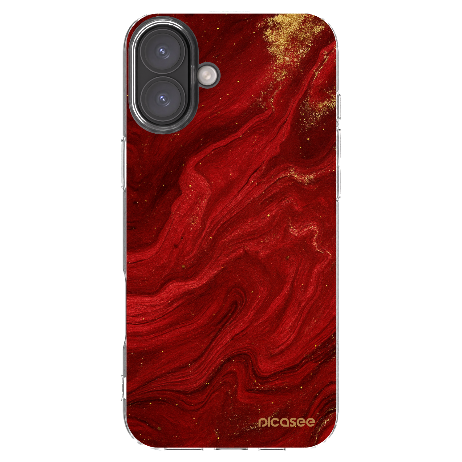 Picasee silikonový průhledný obal pro Apple iPhone 16 Plus - Červená