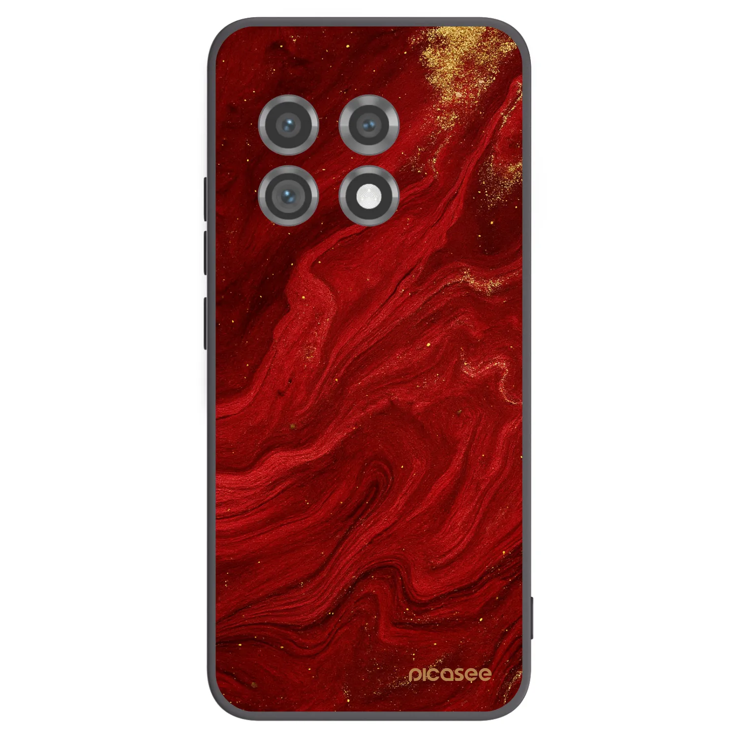Picasee silikonový černý obal pro OnePlus 11 5G - Červená