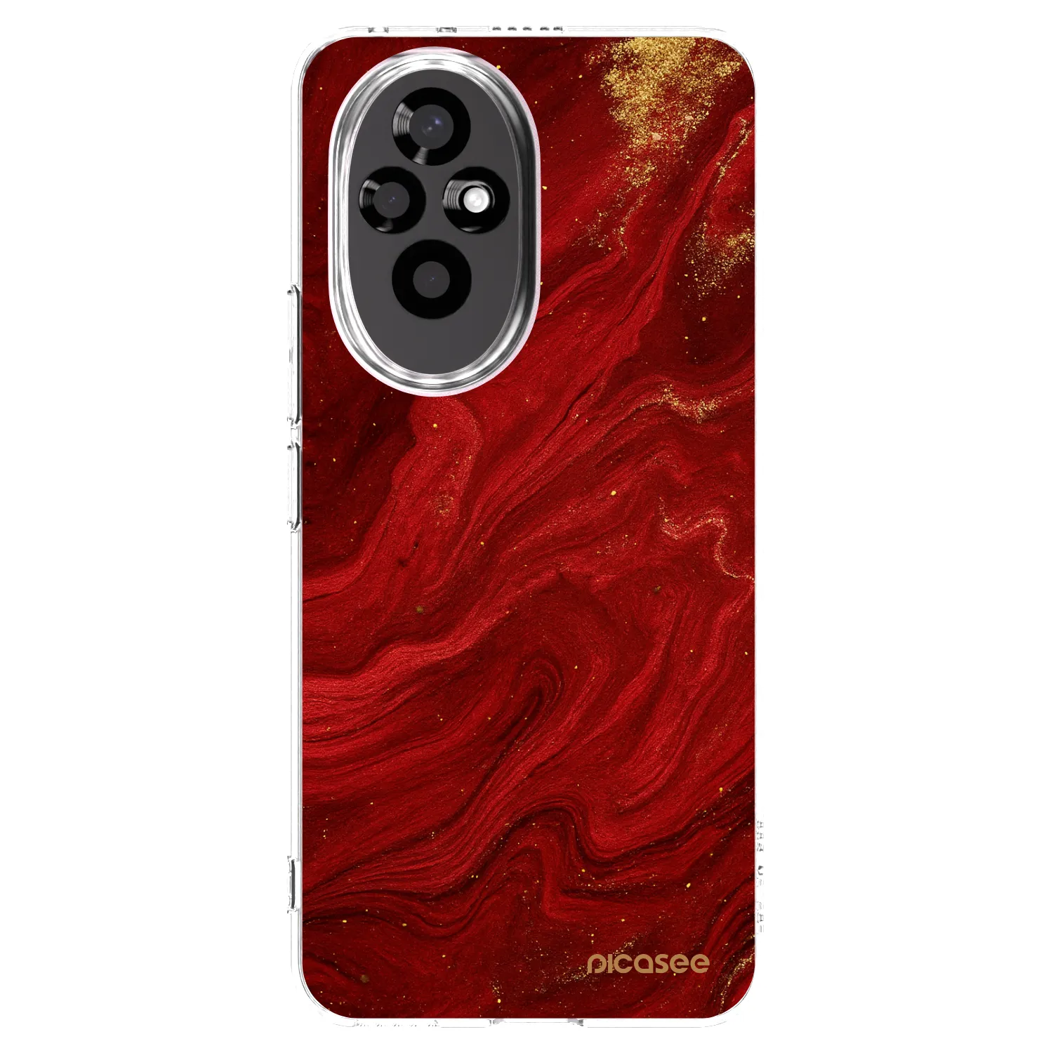 Picasee silikonový průhledný obal pro Honor 200 Pro 5G - Červená