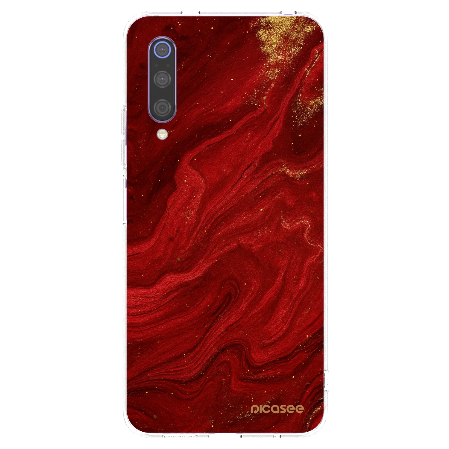 Picasee silikonový průhledný obal pro Xiaomi Mi 9 - Červená