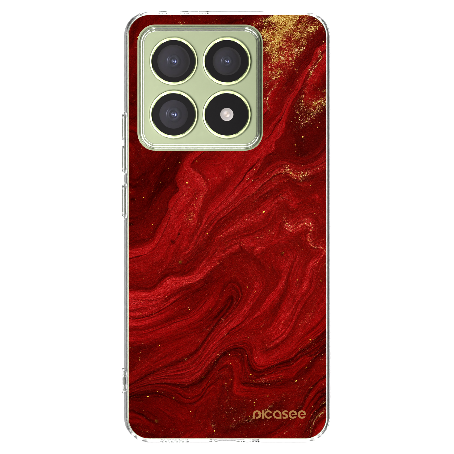 Picasee silikonový průhledný obal pro Xiaomi 14T - Červená