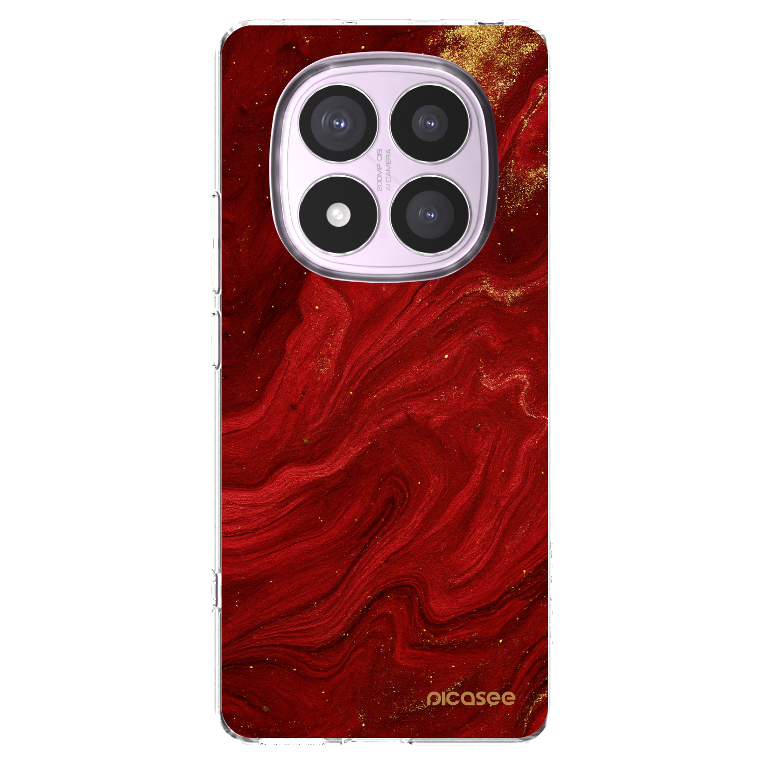 Picasee silikonový průhledný obal pro Xiaomi Redmi Note 14 Pro 5G - Červená