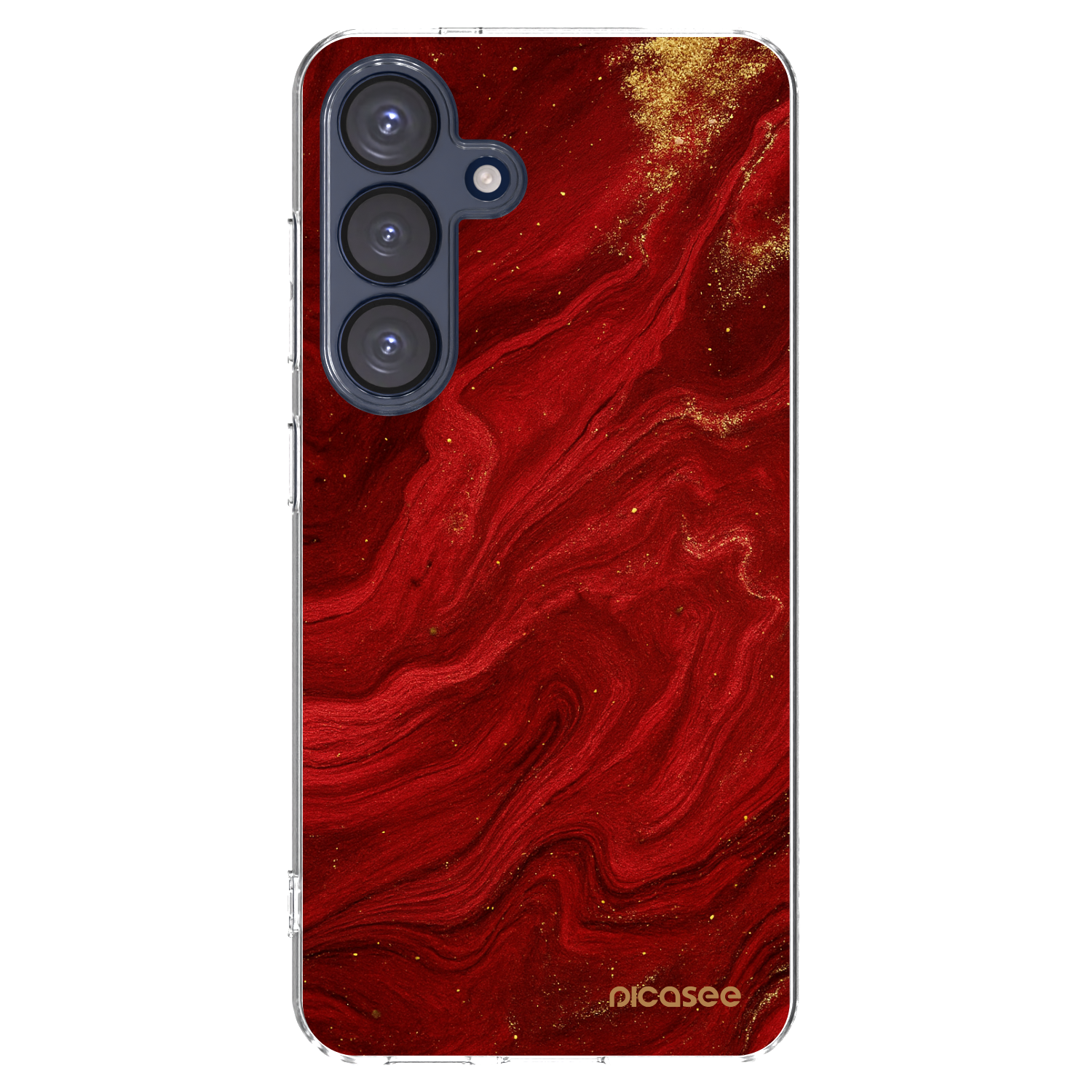 Picasee silikonový průhledný obal pro Samsung Galaxy S25 5G - Červená