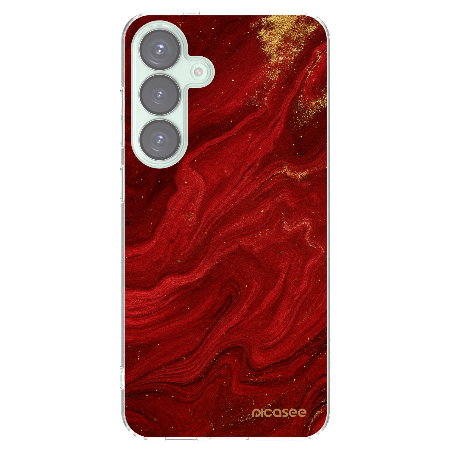 Picasee silikonový průhledný obal pro Samsung Galaxy S25+ 5G - Červená