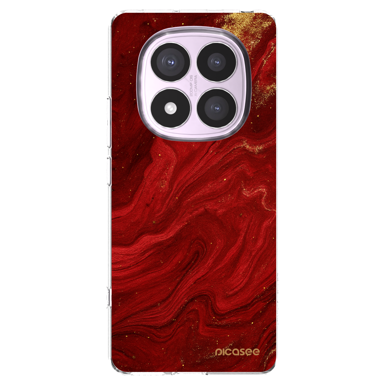 Picasee silikonový průhledný obal pro Xiaomi Redmi Note 14 Pro 4G - Červená