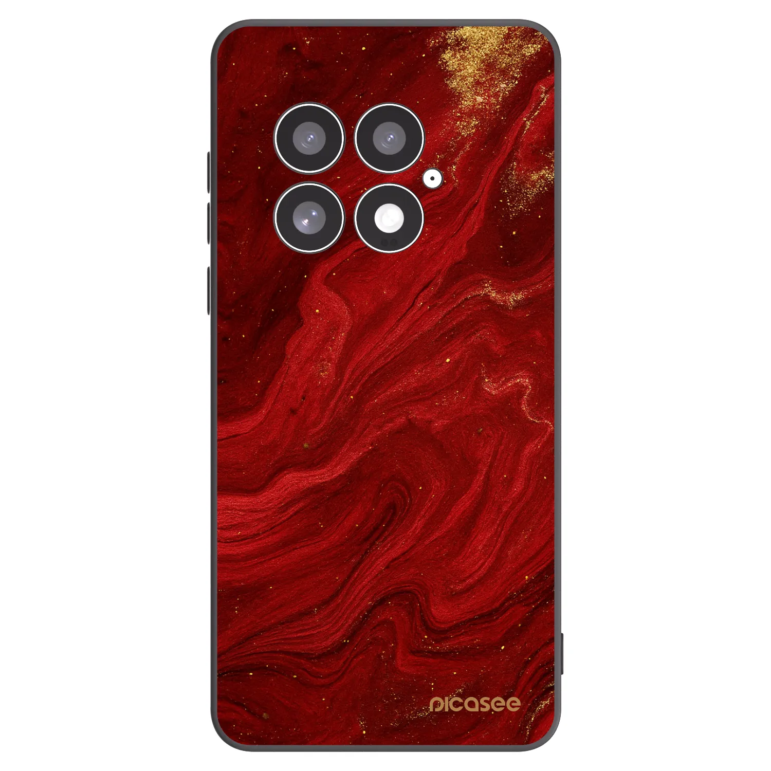 Picasee silikonový černý obal pro OnePlus 13 5G - Červená