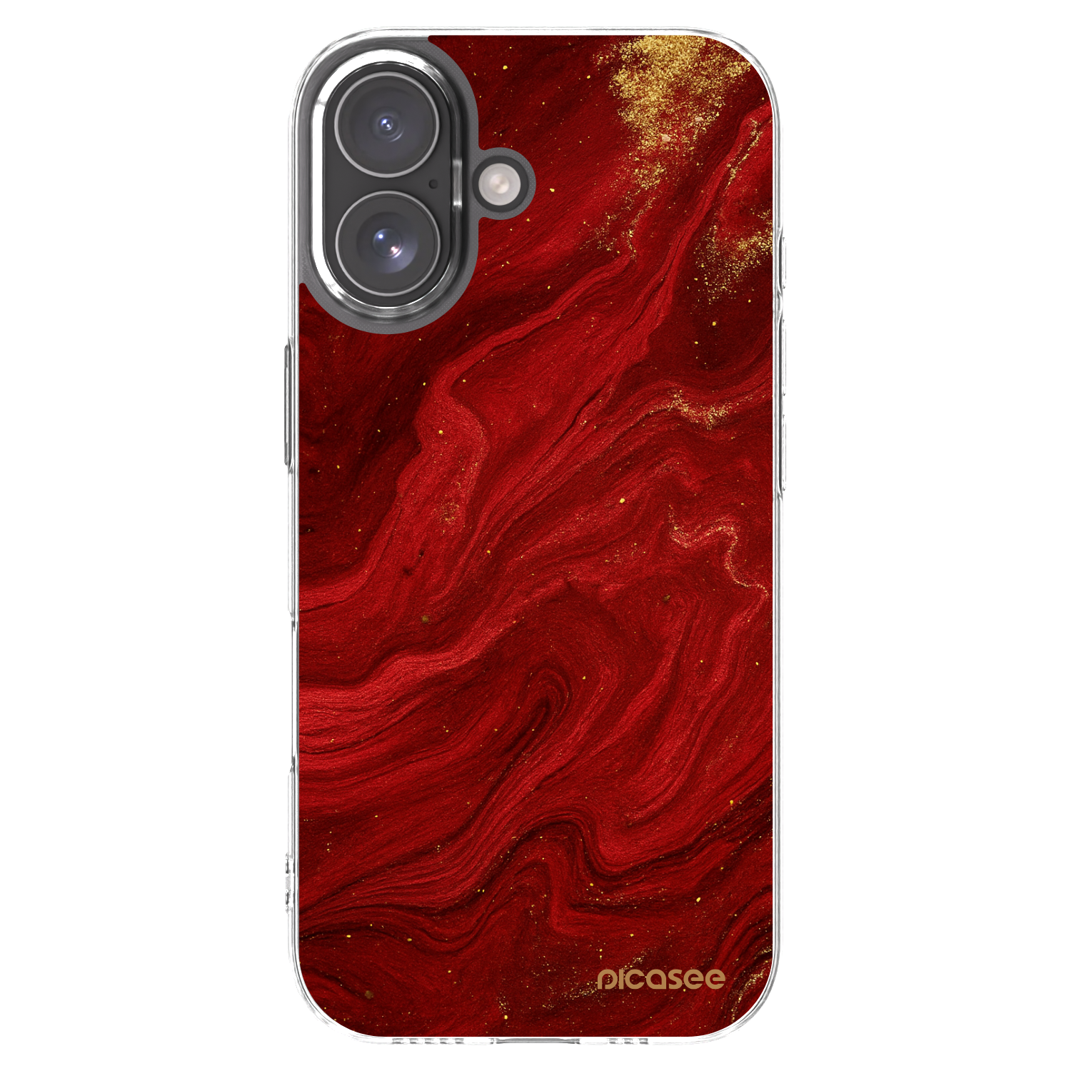 Picasee silikonový průhledný obal pro Apple iPhone 17 - Červená