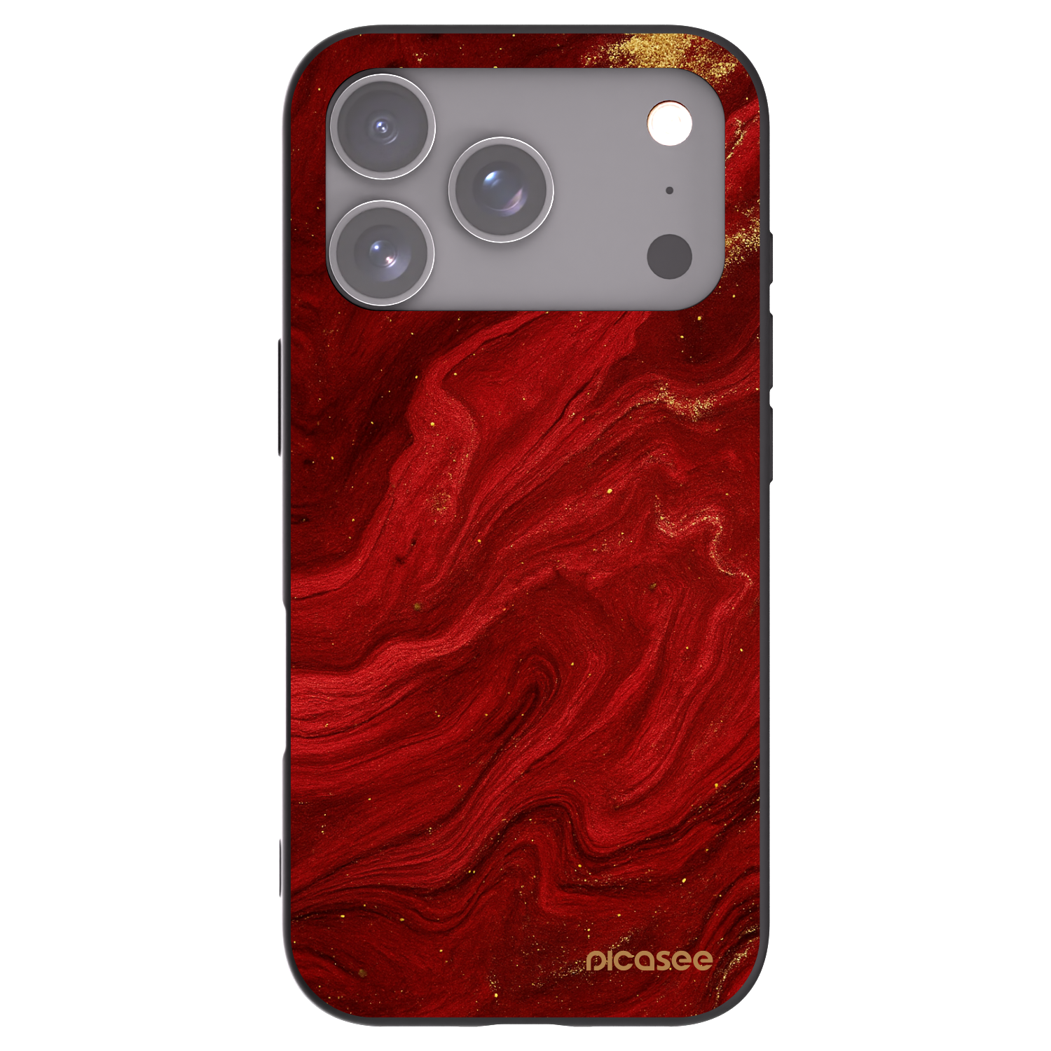 Picasee silikonový černý obal pro Apple iPhone 17 Pro - Červená