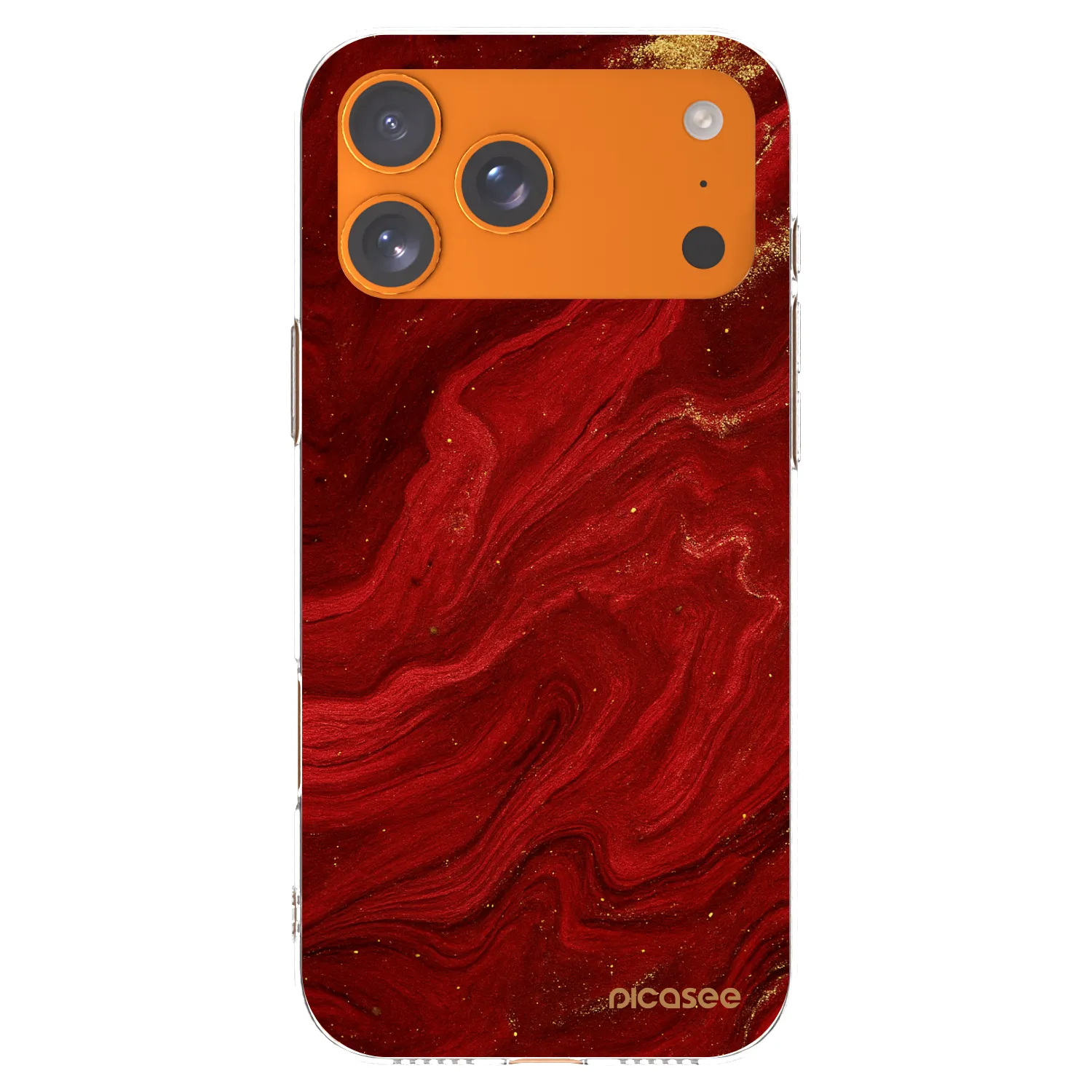 Picasee silikonový průhledný obal pro Apple iPhone 17 Pro Max - Červená