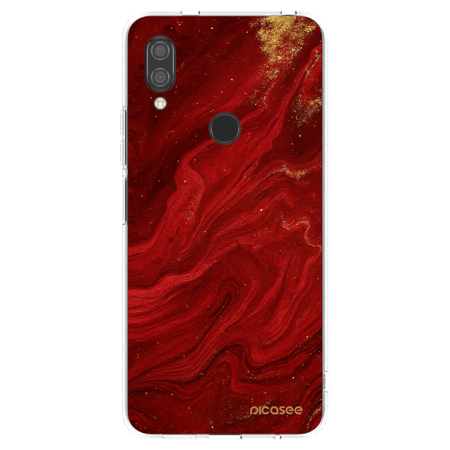 Picasee silikonový průhledný obal pro Xiaomi Redmi 7 - Červená