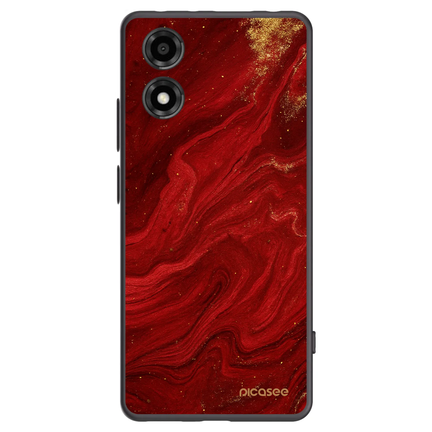 Picasee silikonový černý obal pro Motorola Moto E14 - Červená
