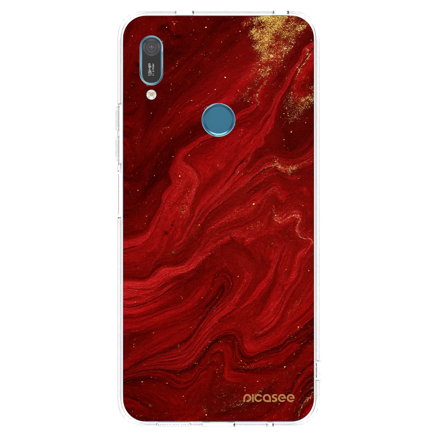 Picasee silikonový průhledný obal pro Huawei Y6 2019 - Červená