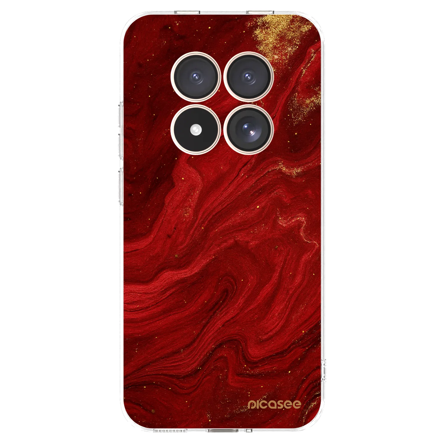 Picasee silikonový průhledný obal pro Xiaomi Redmi Note 15 Pro 4G - Červená