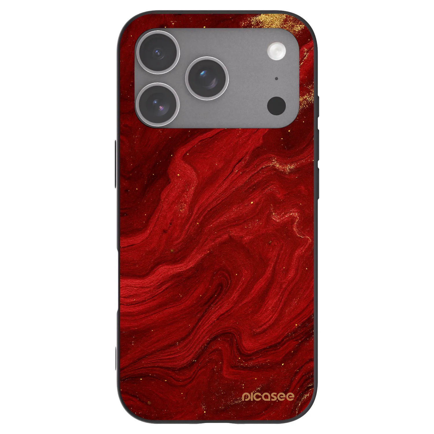 Picasee silikonový černý obal pro Apple iPhone 18 Pro - Červená