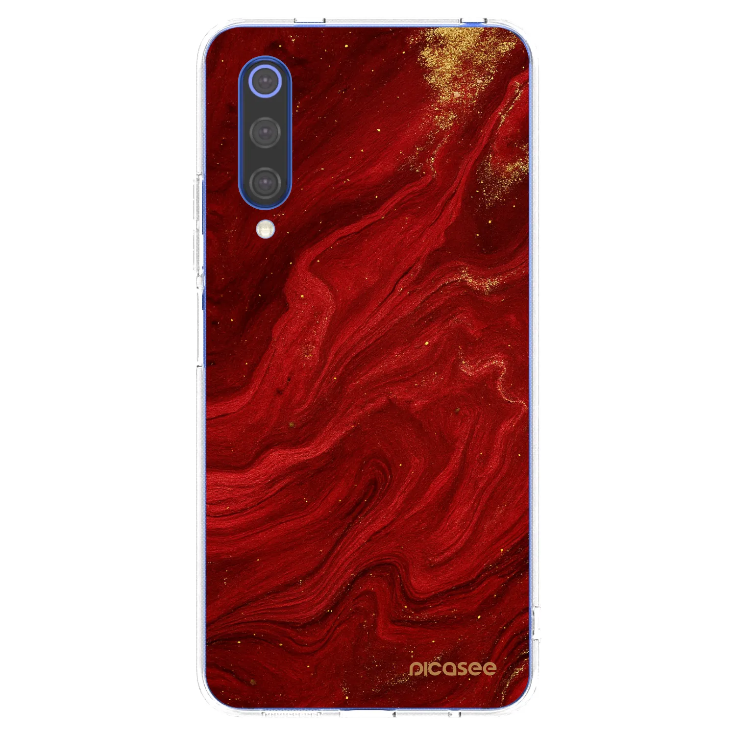 Picasee silikonový průhledný obal pro Xiaomi Mi 9 SE - Červená