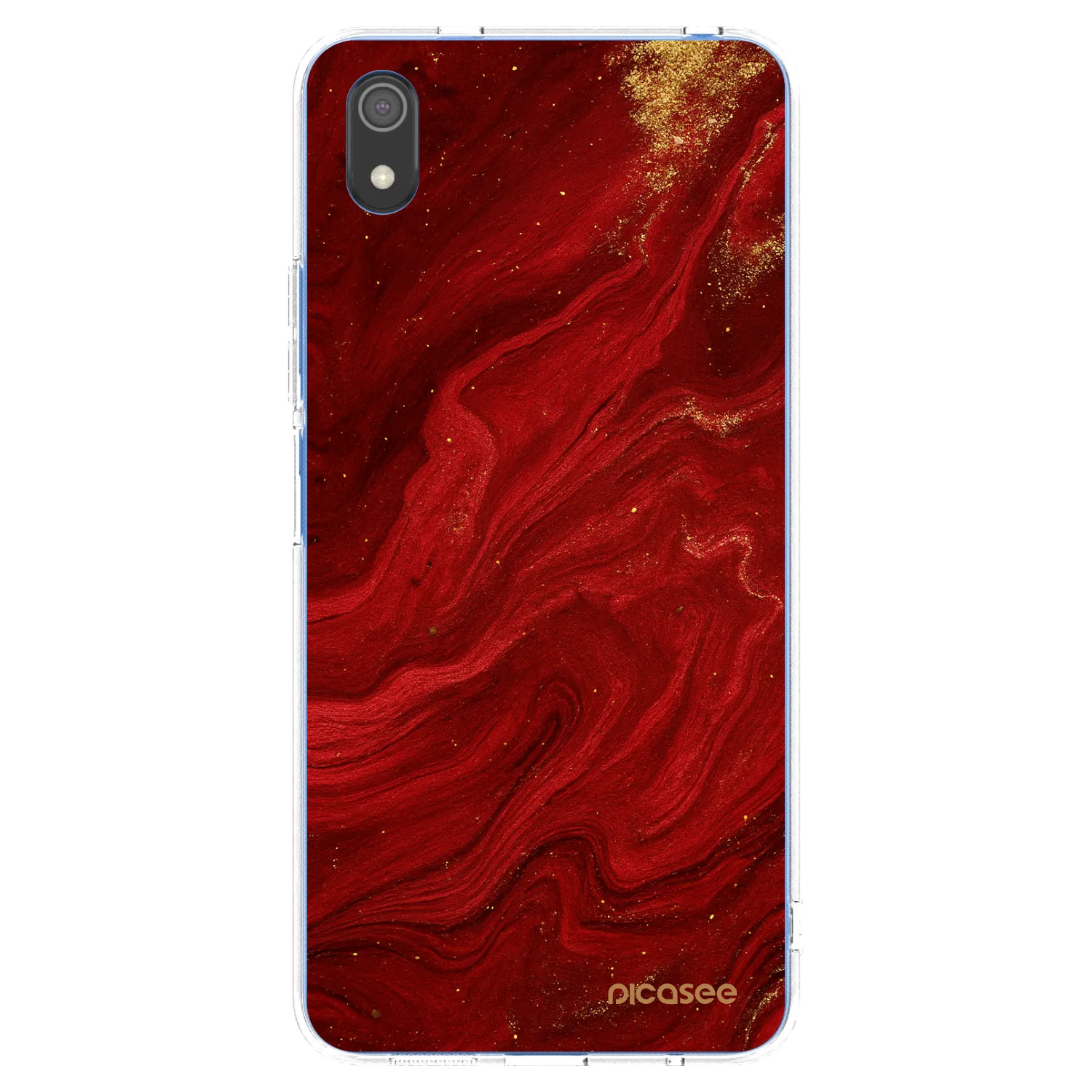 Picasee silikonový průhledný obal pro Xiaomi Redmi 7A - Červená
