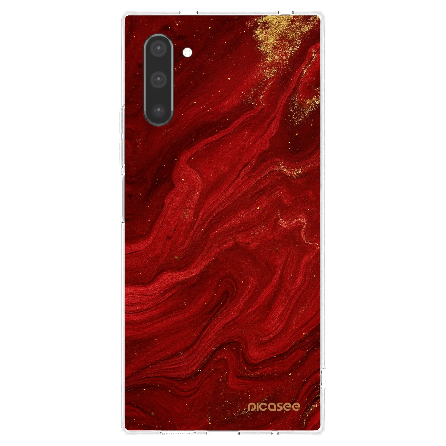 Picasee silikonový průhledný obal pro Samsung Galaxy Note 10 N970F - Červená