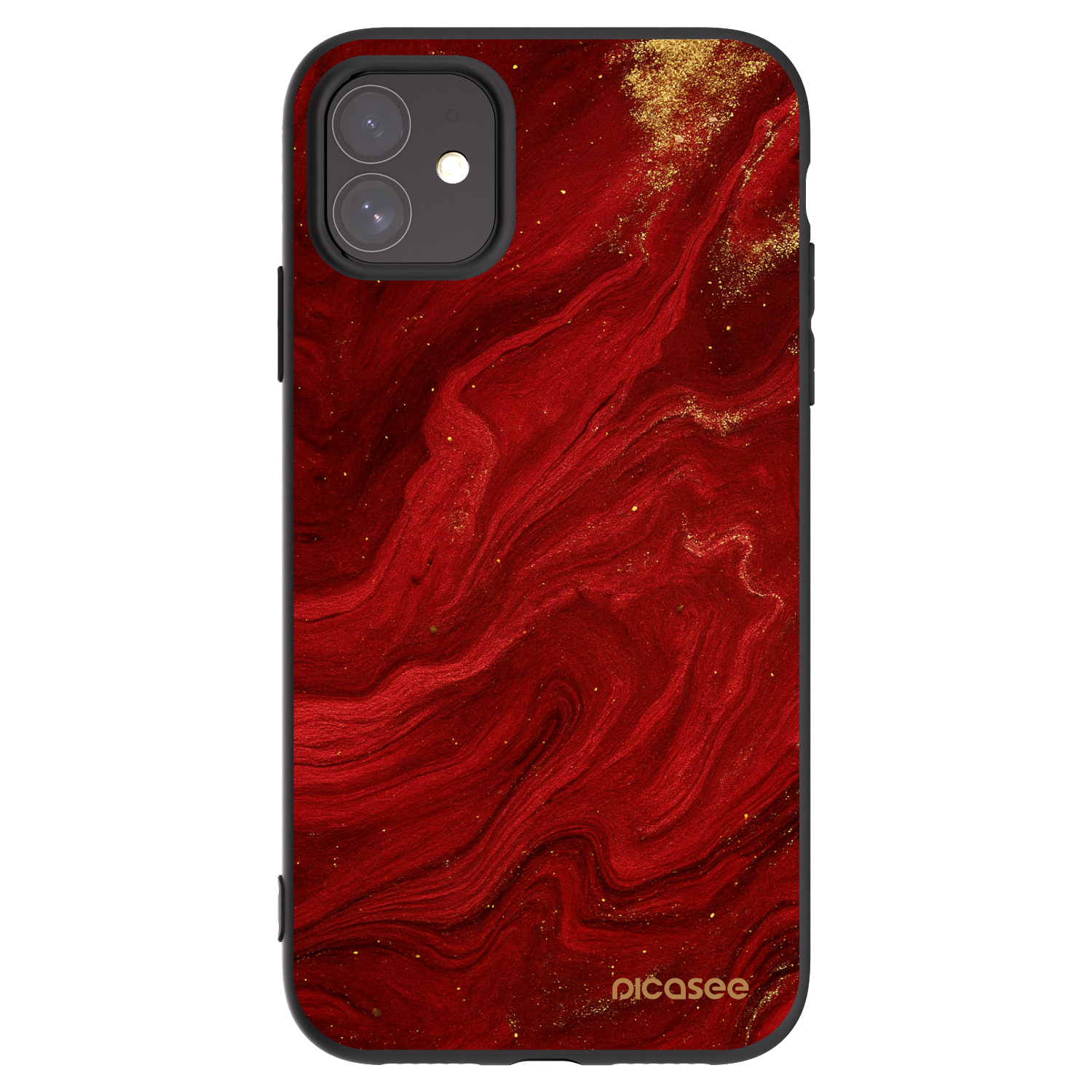 Picasee silikonový černý obal pro Apple iPhone 11 - Červená
