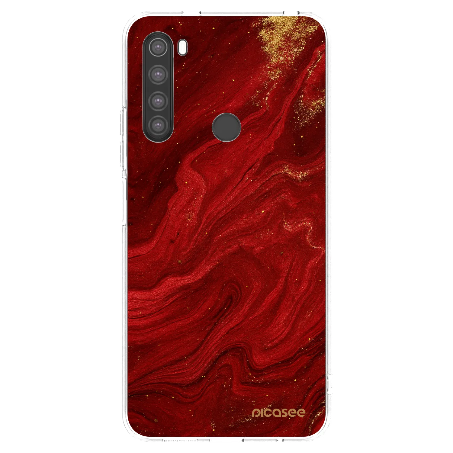 Picasee silikonový průhledný obal pro Xiaomi Redmi Note 8 - Červená