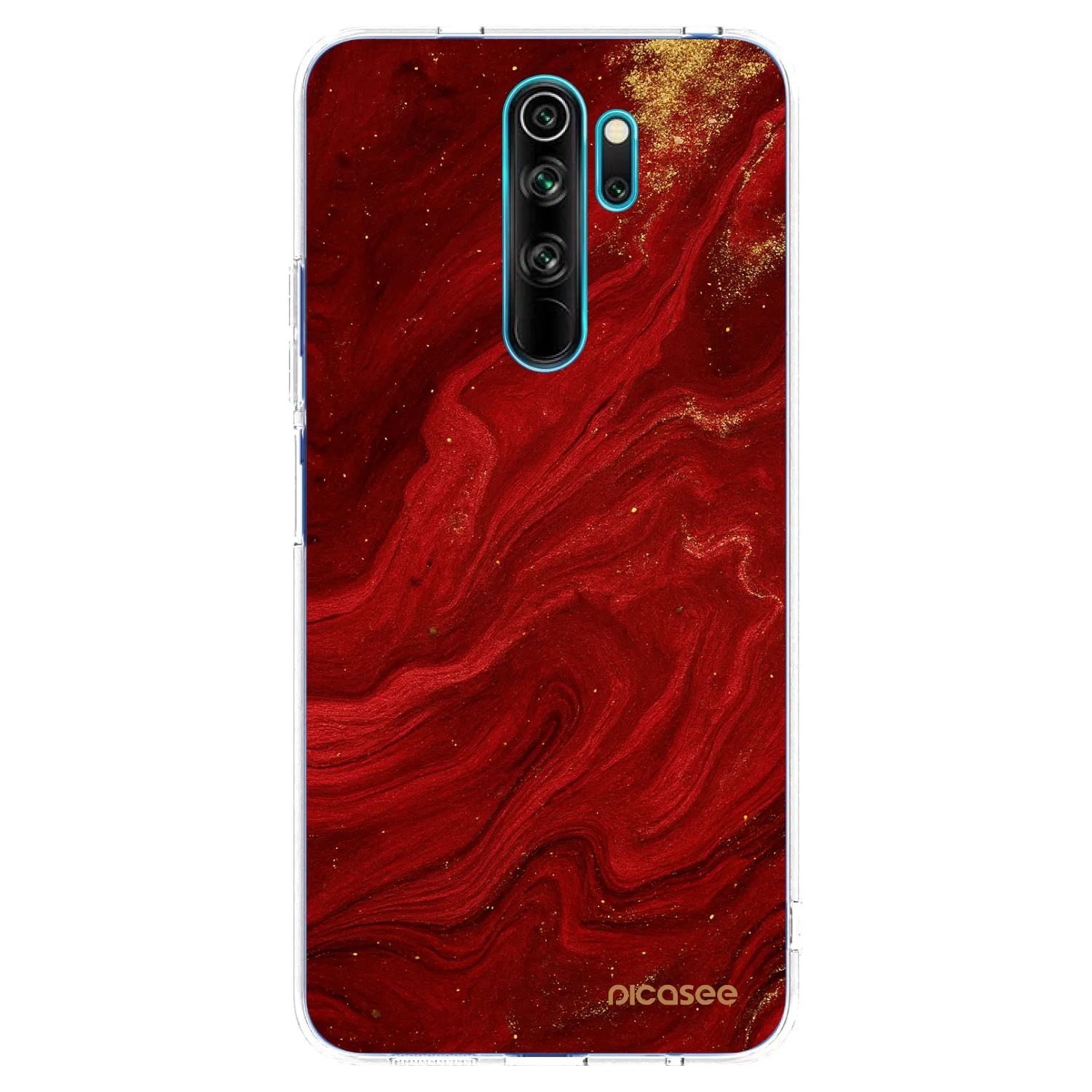 Picasee silikonový průhledný obal pro Xiaomi Redmi Note 8 Pro - Červená