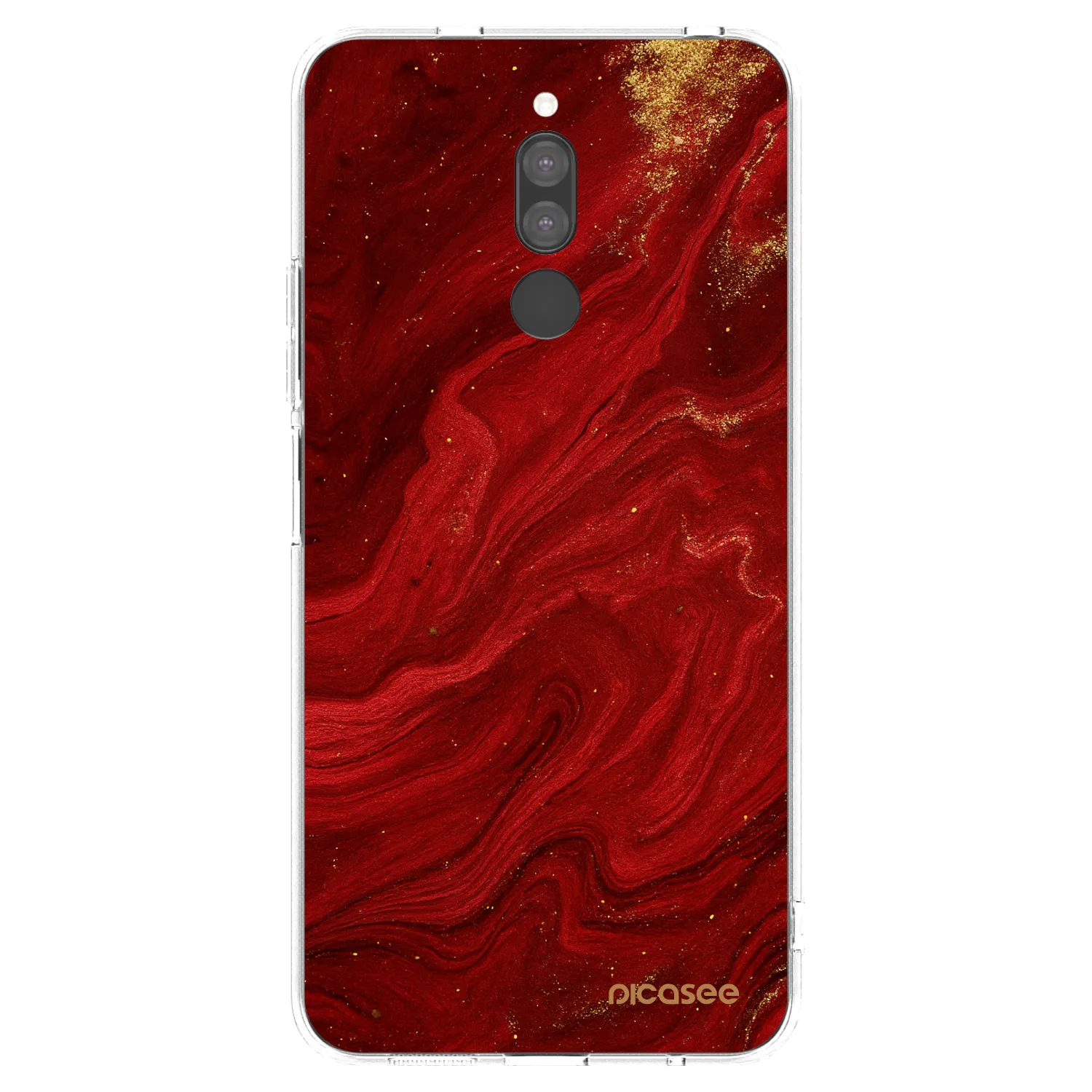 Picasee silikonový průhledný obal pro Xiaomi Redmi 8 - Červená