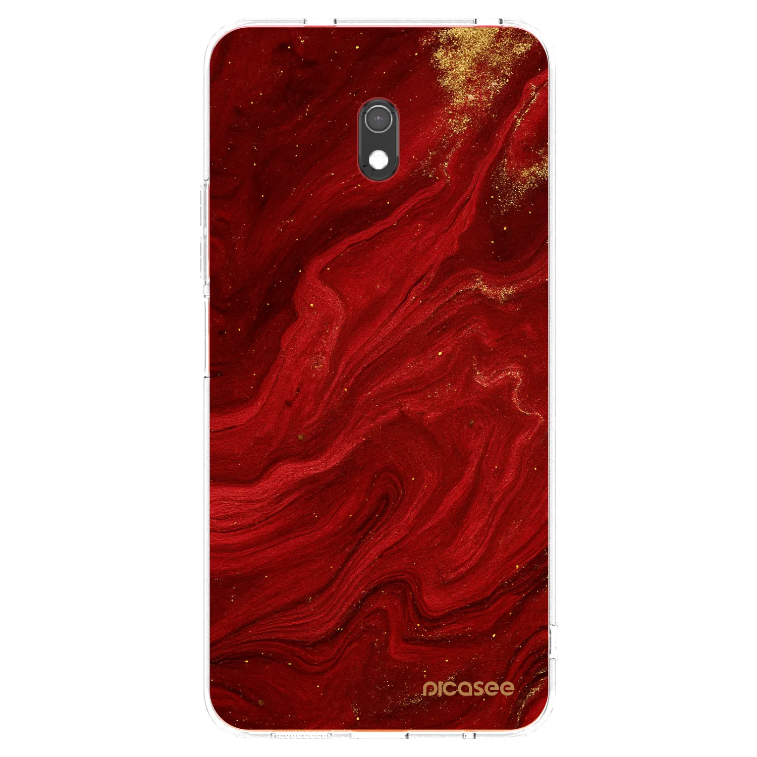 Picasee silikonový průhledný obal pro Xiaomi Redmi 8A - Červená