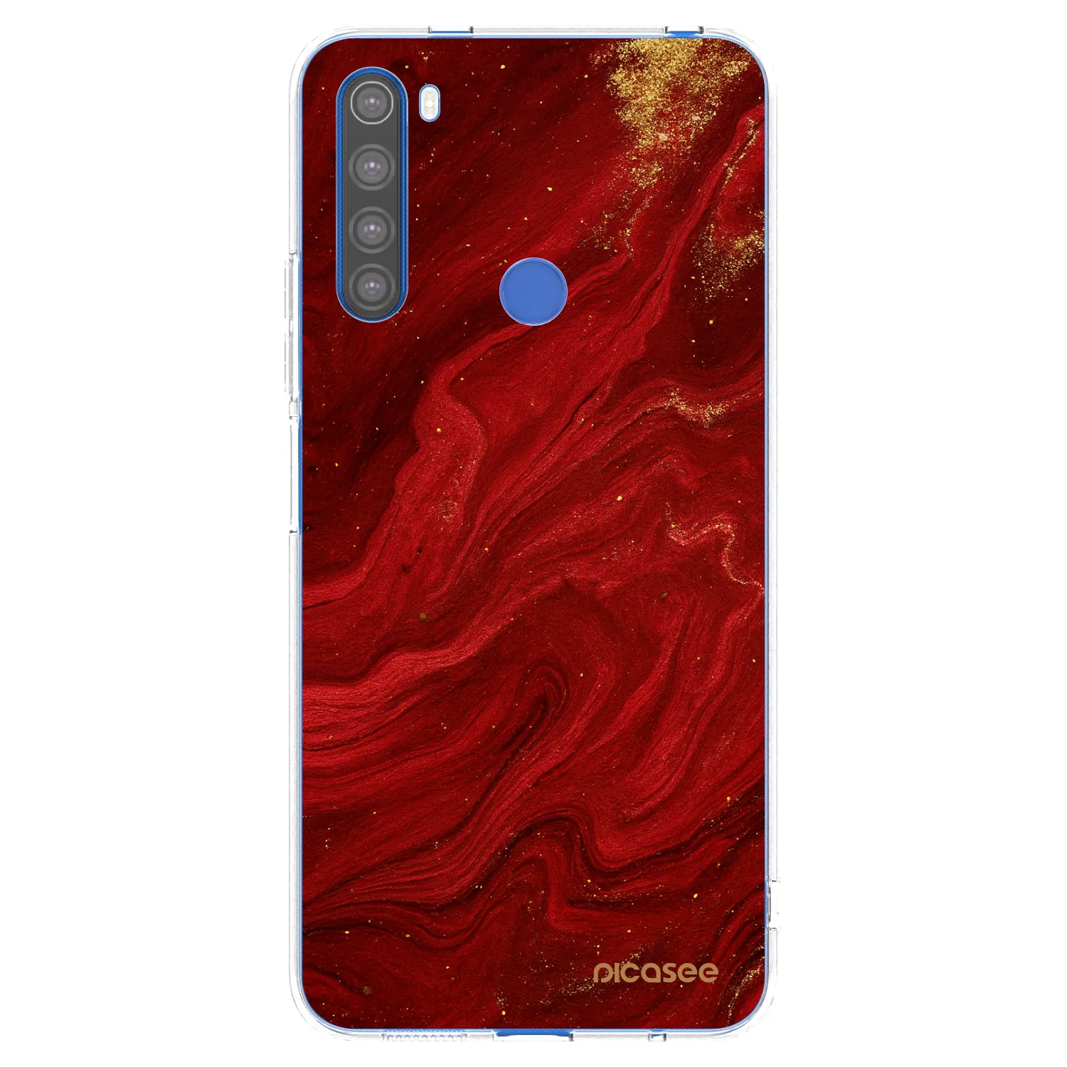Picasee silikonový průhledný obal pro Xiaomi Redmi Note 8T - Červená