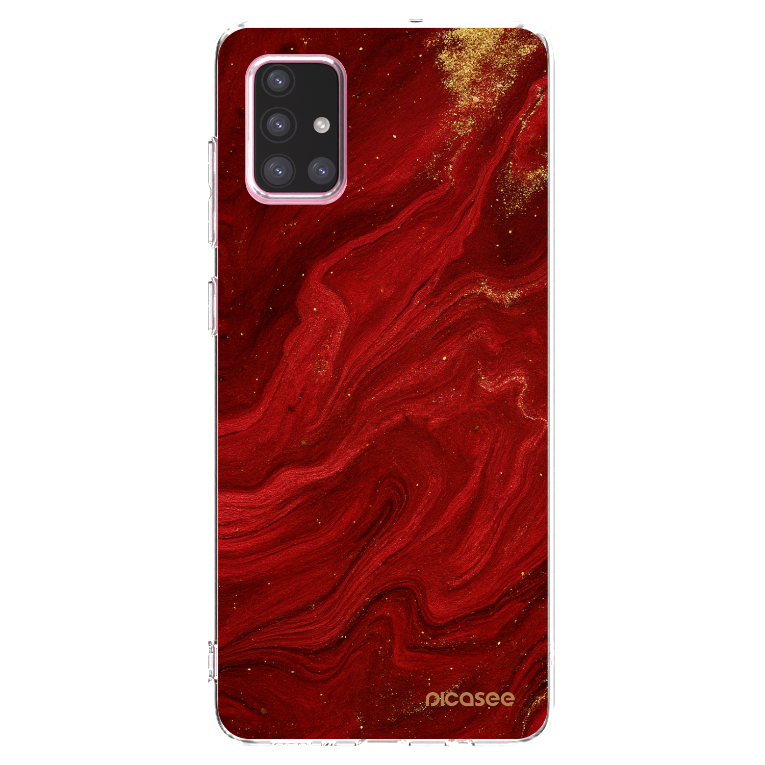 Picasee silikonový průhledný obal pro Samsung Galaxy A71 A715F - Červená