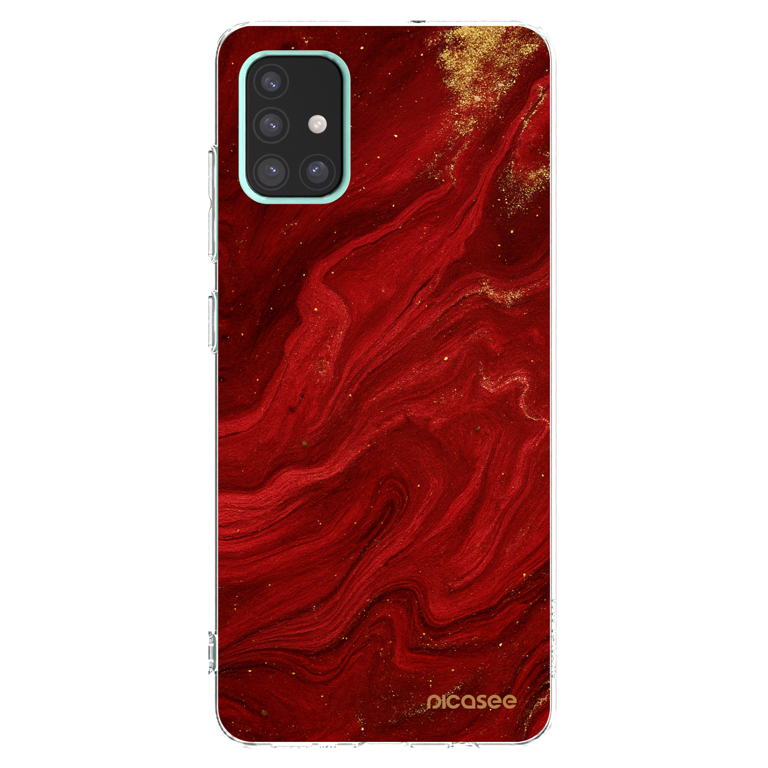 Picasee silikonový průhledný obal pro Samsung Galaxy A51 A515F - Červená