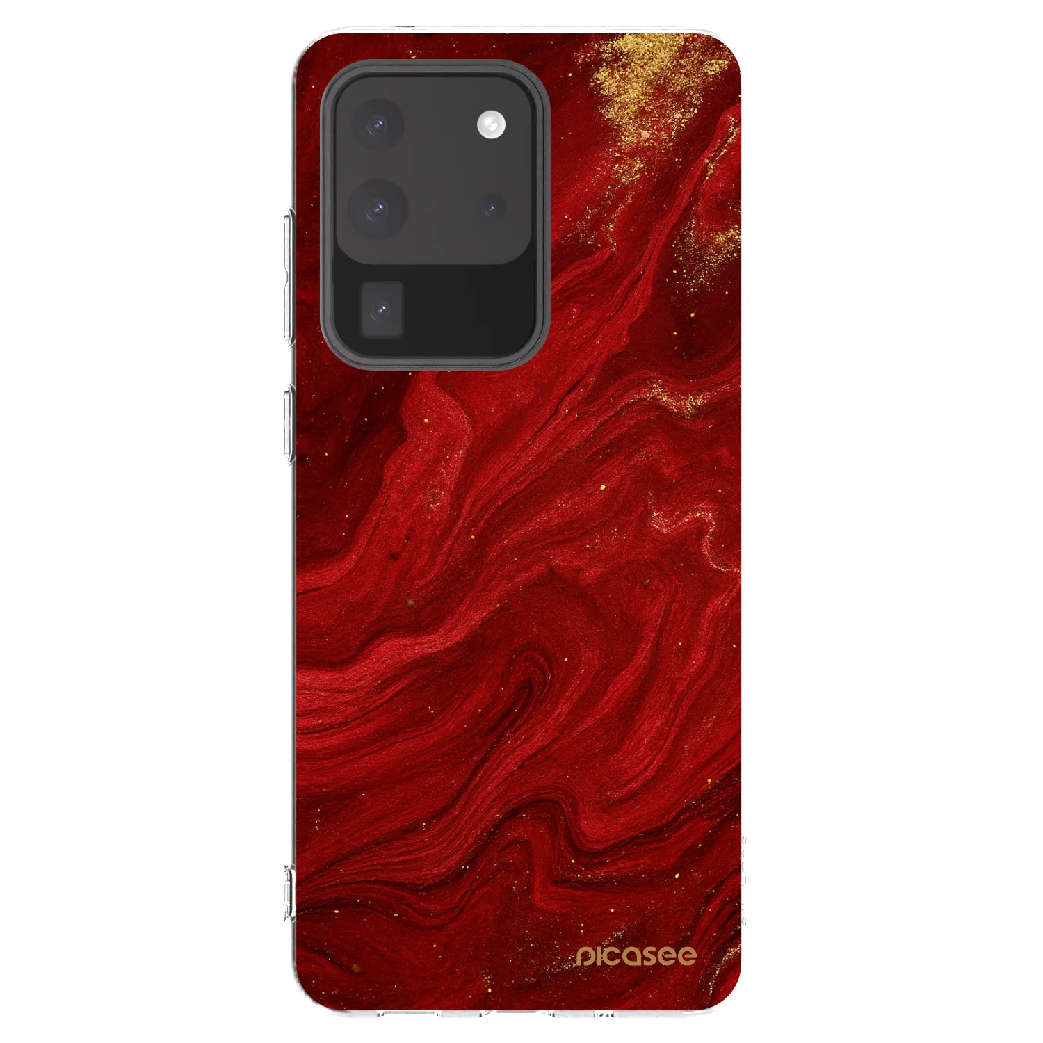 Picasee silikonový průhledný obal pro Samsung Galaxy S20 Ultra 5G G988F - Červená