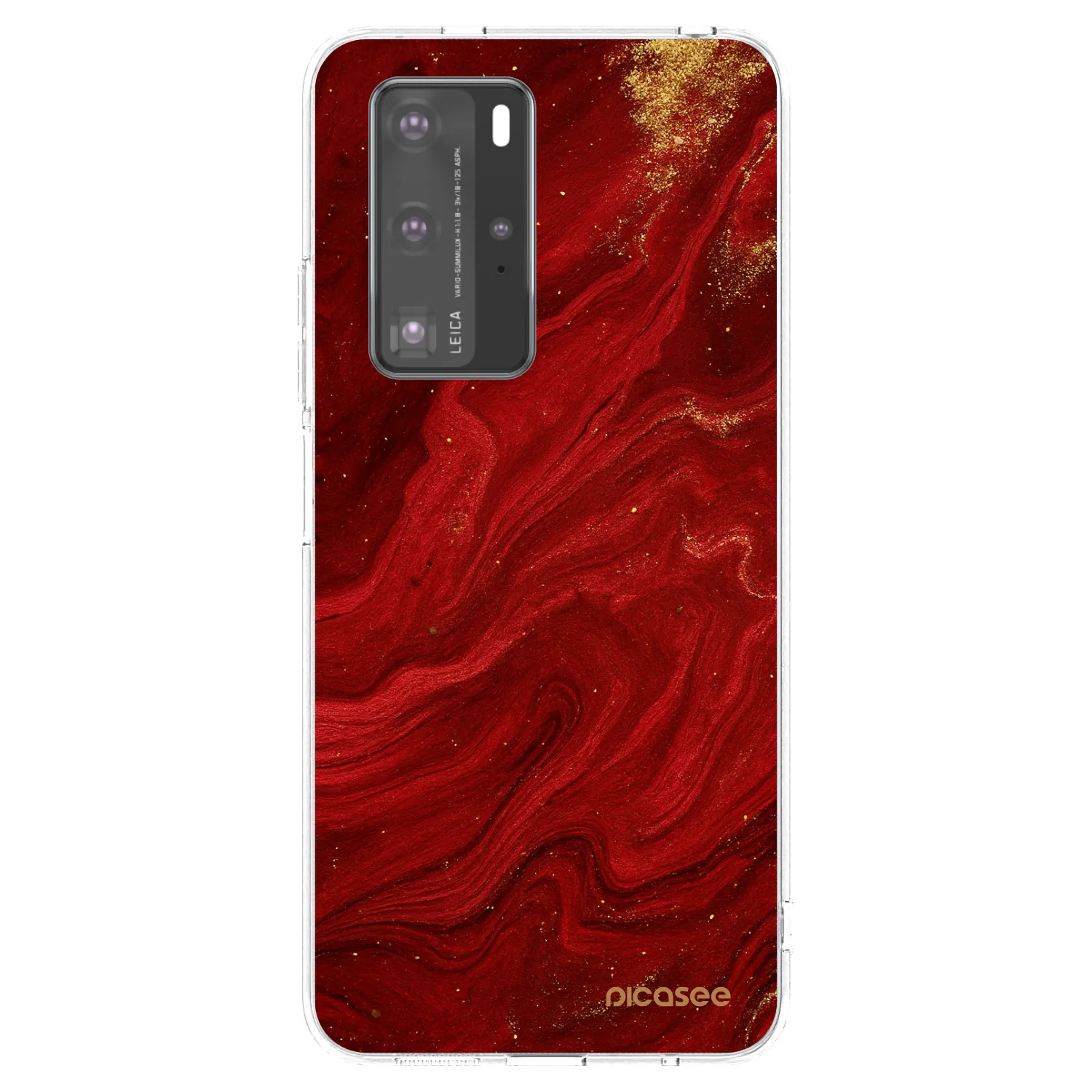 Picasee silikonový průhledný obal pro Huawei P40 Pro - Červená