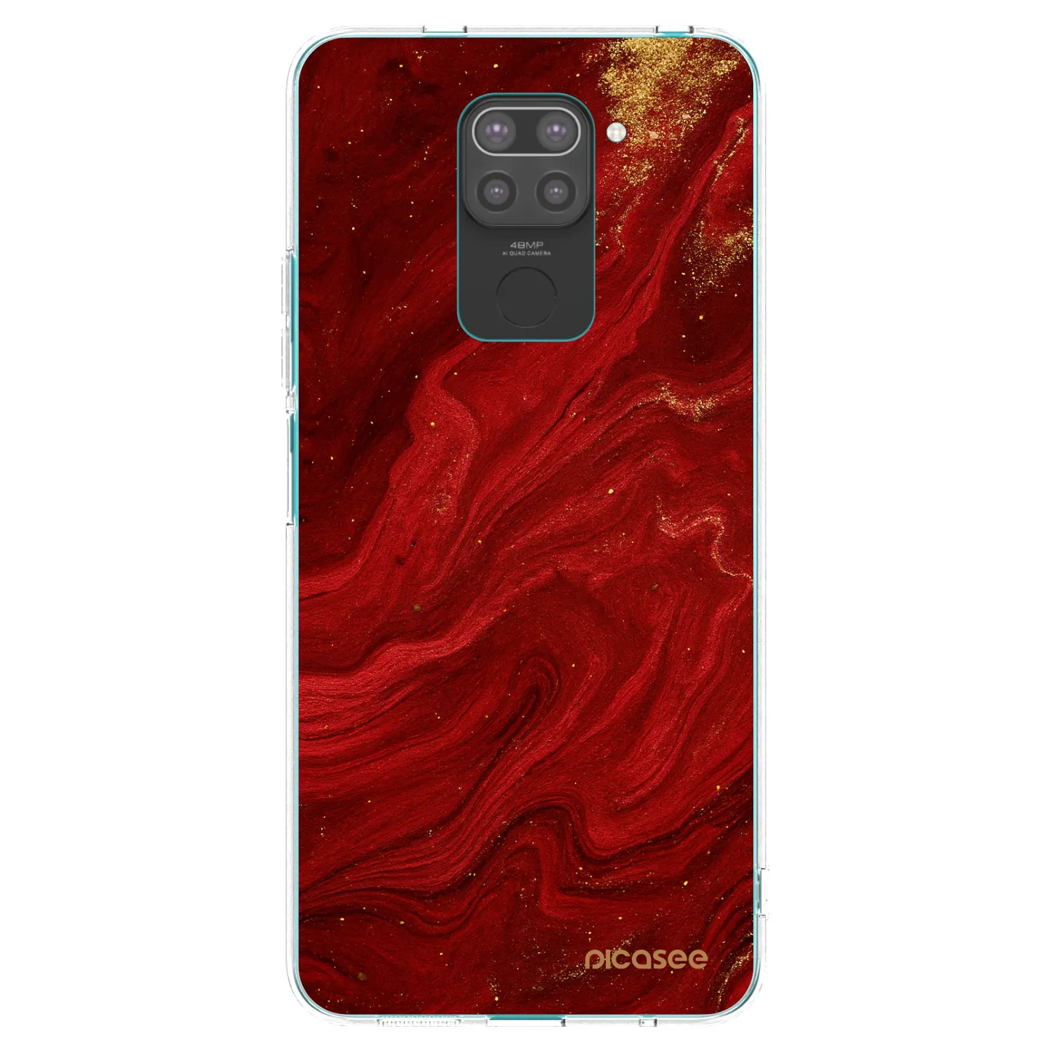Picasee silikonový černý obal pro Xiaomi Redmi Note 9 - Červená
