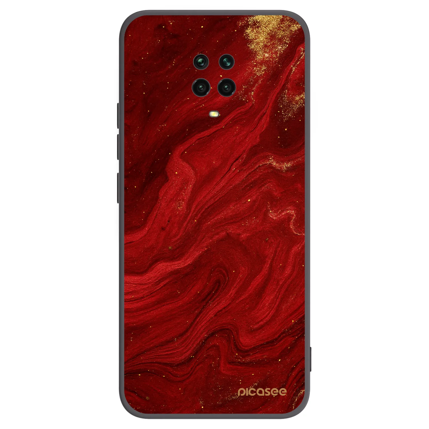 Picasee silikonový černý obal pro Xiaomi Redmi Note 9S - Červená