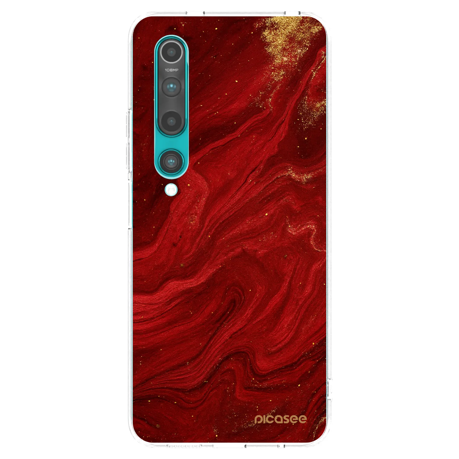 Picasee silikonový průhledný obal pro Xiaomi Mi 10 - Červená