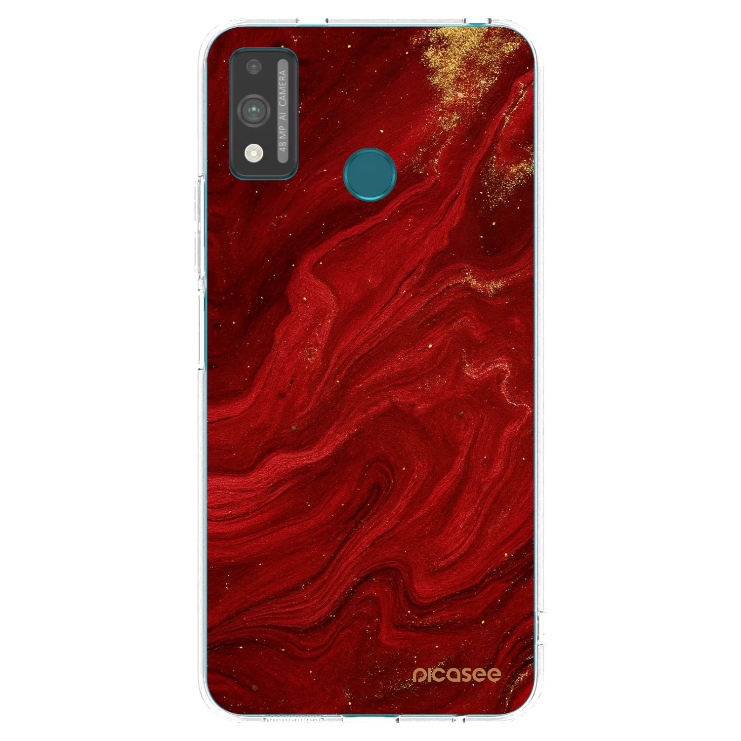 Picasee silikonový průhledný obal pro Honor 9X Lite - Červená