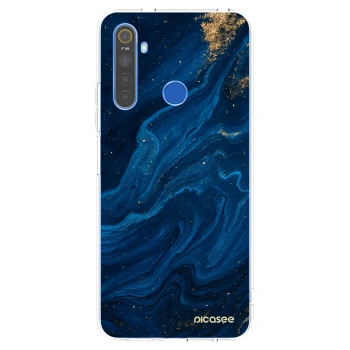 Picasee silikonový průhledný obal pro Realme 5 - Blue
