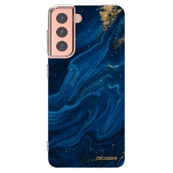 Picasee silikonový průhledný obal pro Samsung Galaxy S21 5G G991B - Blue