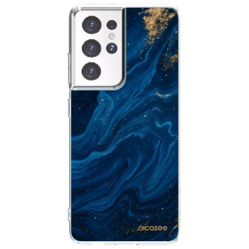 Picasee silikonový průhledný obal pro Samsung Galaxy S21 Ultra 5G G998B - Blue