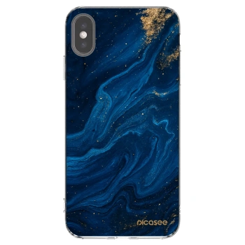 Picasee silikonový průhledný obal pro Apple iPhone XS Max - Blue