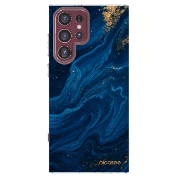 Picasee silikonový průhledný obal pro Samsung Galaxy S22 Ultra 5G - Blue